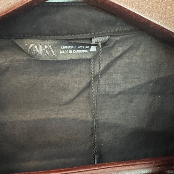 ZARA Embroidered Lace Trim Shirt — Black | Size Large | New With Tags - Picture 3 of 6